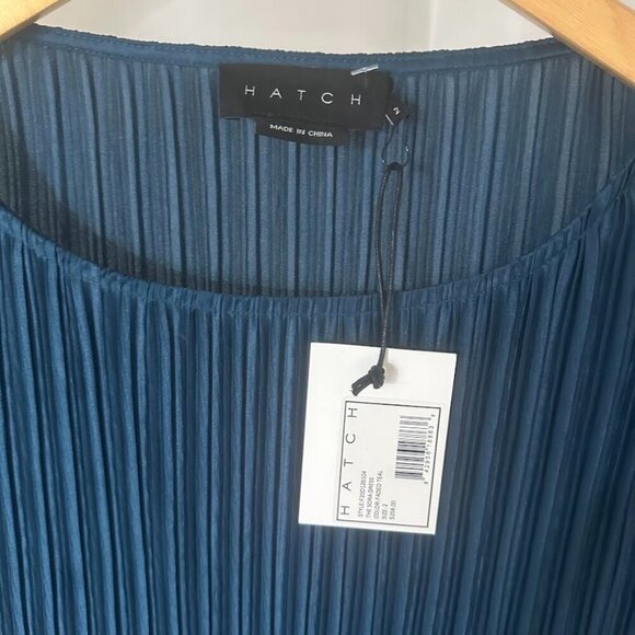 New Hatch The Sora Faded Teal Maternity Pleated Midi Dress Size 2 Minimalist - Picture 7 of 11